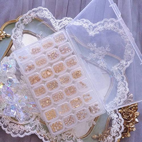 28 Slots Grids Diamond Painting Boxes Plastic Organizer, 5D Diamond Embroidery Accessories Containers for Art Craft, Nail Diamonds, Bead, Seed Storage Clear