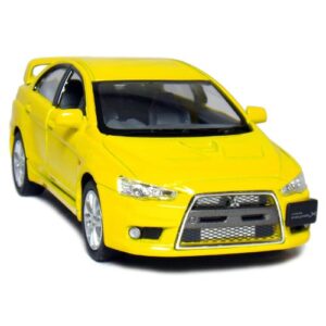 5 2008 mitsubishi lancer evolution x 1:36 scale (yellow) by kinsmart