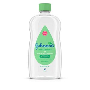 johnson’s baby oil, mineral oil enriched with aloe vera and vitamin e, 20 fl. oz