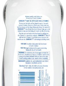 Johnson's Baby Oil, Mineral Oil Enriched with Aloe Vera and Vitamin E, 20 fl. oz