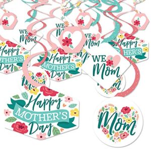 big dot of happiness colorful floral happy mother’s day – we love mom party hanging decor – party decoration swirls – set of 40