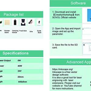 Sovol 3D 40W Engraving Laser Module (5W Output Optical Power), CNC Laser Head Kit with Eye Protection Design, for SV Series & Ender Series 3D Printers and CNC Engraving Cutting Machine