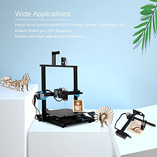 Sovol 3D 40W Engraving Laser Module (5W Output Optical Power), CNC Laser Head Kit with Eye Protection Design, for SV Series & Ender Series 3D Printers and CNC Engraving Cutting Machine