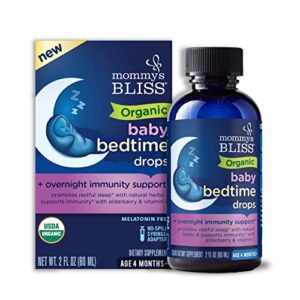 mommy’s bliss organic baby bedtime drops + overnight immunity support*, promotes restful night, melatonin free, age 4 month+, 2 fl oz