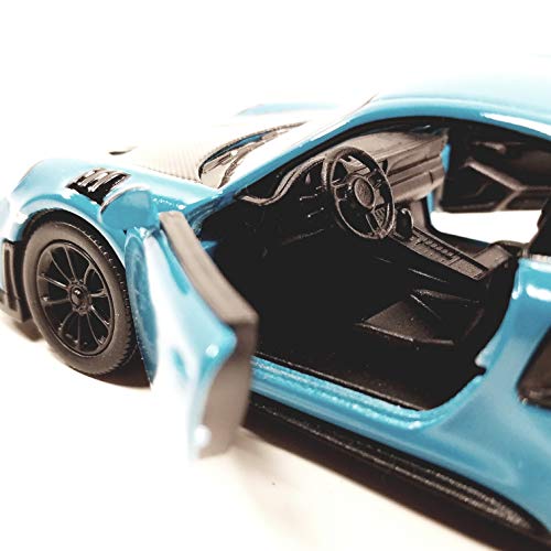 Kinsmart Porsche 911 GT2 RS 2010 Aqua Blue Hard Top 1/36 Scale Diecast Car