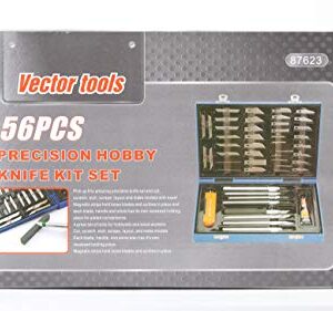 VCT 56pc Precision Craft Knife Set Professional Razor Sharp Knives for Art, Hobby, Scrap booking and Sculpture