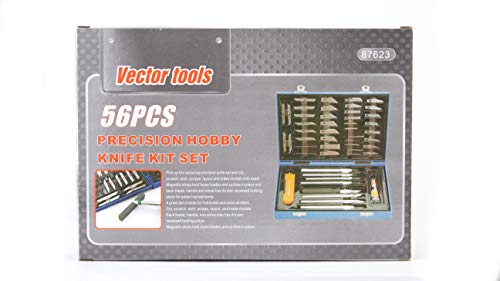 VCT 56pc Precision Craft Knife Set Professional Razor Sharp Knives for Art, Hobby, Scrap booking and Sculpture