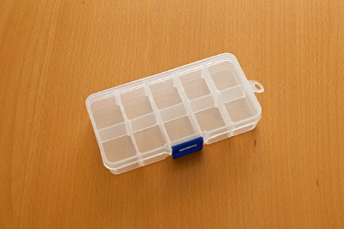 Clear Plastic Jewelry, Craft, Beads, Accessories Multipurpose Organizer with 10 Compartments and Adjustable Dividers-3 Pack