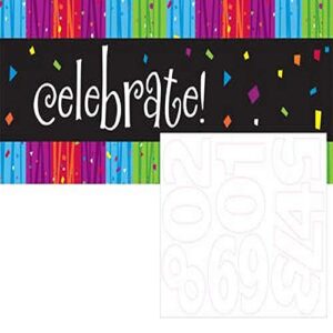 giant party banner with stickers, milestone celebrations