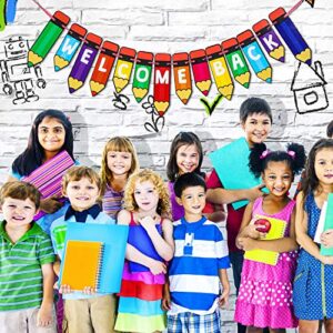 Welcome Back Party Decorations, Multicolour Pencil Banner Welcome Back Banner for Back to School Party Decorations, Teacher Banner Classroom