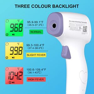 Digital Thermometer for Adults and Kids, No Touch Forehead Thermometer for Baby, 2 in 1 Body Surface Mode Infrared Thermometer with Fever Alarm and Instant Accuracy Readings