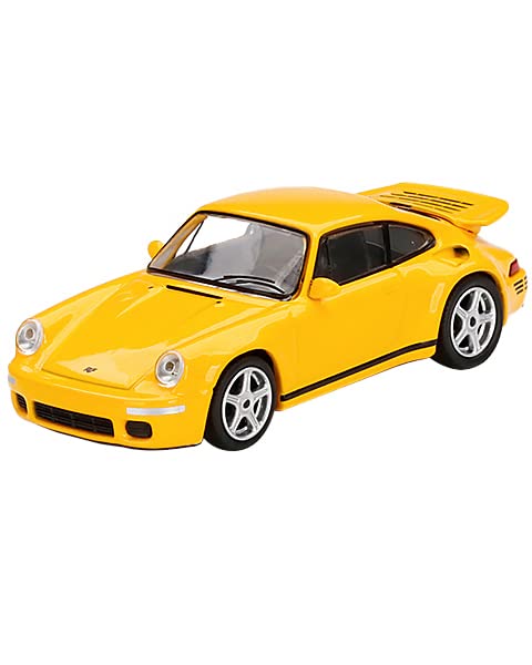 Truescale Miniatures RUF CTR Anniversary Blossom Yellow w/Black Stripes Limited Edition to 4800 Pieces Worldwide 1/64 Diecast Model Car by True Scale Miniatures MGT00358