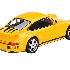 Truescale Miniatures RUF CTR Anniversary Blossom Yellow w/Black Stripes Limited Edition to 4800 Pieces Worldwide 1/64 Diecast Model Car by True Scale Miniatures MGT00358