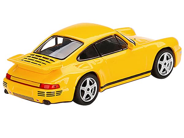 Truescale Miniatures RUF CTR Anniversary Blossom Yellow w/Black Stripes Limited Edition to 4800 Pieces Worldwide 1/64 Diecast Model Car by True Scale Miniatures MGT00358