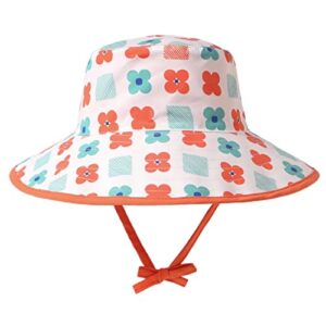 Connectyle Baby Girls' Sun Hat UPF 50+ Adjustable Reversible Bucket Hat UV Protection Hat Flower S