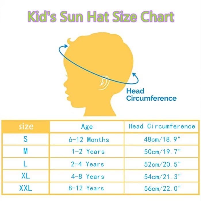 Connectyle Baby Girls' Sun Hat UPF 50+ Adjustable Reversible Bucket Hat UV Protection Hat Flower S