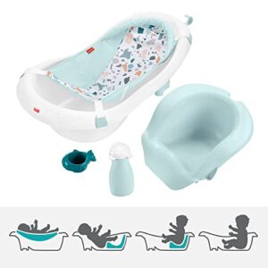 fisher-price 4-in-1 sling ‘n seat tub – pacific pebble, convertible baby to toddler bath tub with support and seat