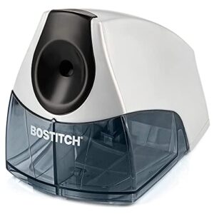 bostitch personal electric pencil sharpener – electrical automatic powerful motor for fast sharpening – compact electric sharpener – includes sharpening tray & safety switch for home, school, office