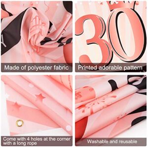 Luxiocio Happy 30th Birthday Party Decorations - Cheers to 30 Years Backdrop Banner - Rose Gold Thirty Birthday 30th Anniversary Decorations Supplies for Women(6X3.6ft)