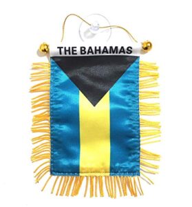prk 14 bahamas flags for cars interiror accessories decal stickers small mini banners hanging rearview mirror accessory style design homes windows sticks to glass quality made mini banners
