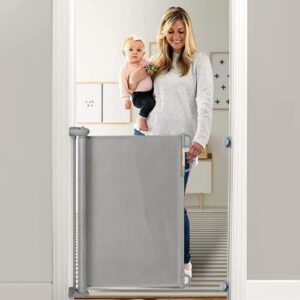 Momcozy Retractable Baby Gate, 33" Tall, Extends up to 55" Wide, Child Safety Baby Gates for Stairs, Doorways, Hallways, Indoor, Outdoor