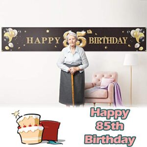 PAKBOOM Happy 85th Birthday Backdrop Black Photo Background Banner Cheers to 85 Years Old Decorations Party Supplies