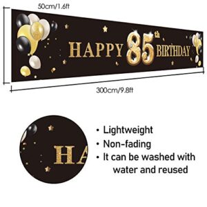 PAKBOOM Happy 85th Birthday Backdrop Black Photo Background Banner Cheers to 85 Years Old Decorations Party Supplies