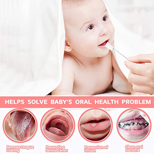 Baby Tongue Cleaner, Baby Toothbrush, 42Pcs Disposable Infant Toothbrush Clean Baby Mouth,Gauze Gum Cleaner Toothbrush Baby Oral Cleaning Stick Dental Care for 0-36 Month Baby+Free 1 Finger Toothbrush