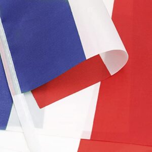 RUIXIA Fabric France Bunting String Flag 5m/16ft Long with 20 Rectangle Flags French Banners Party Decor Patriotic Themed Garland for National Day Wedding Office Home Porch Decoration