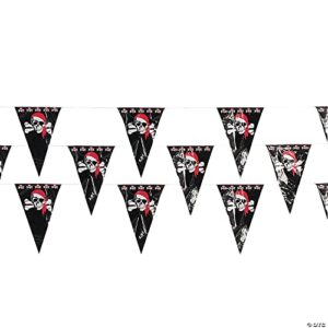 pirate banner – pirate pennant – 100 ft jolly roger flag – 1 piece – pirate party decorations – pirate decor – pirate birthday party decorations – skull party – pennants – hanging décor