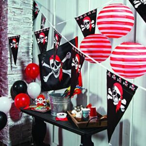 Pirate Banner - Pirate Pennant - 100 ft Jolly Roger Flag - 1 Piece - Pirate Party Decorations - Pirate Decor - Pirate Birthday Party Decorations - Skull Party - Pennants - Hanging Décor