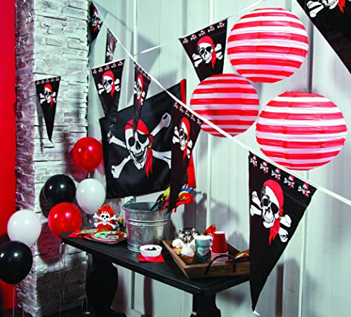 Pirate Banner - Pirate Pennant - 100 ft Jolly Roger Flag - 1 Piece - Pirate Party Decorations - Pirate Decor - Pirate Birthday Party Decorations - Skull Party - Pennants - Hanging Décor