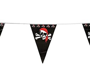 Pirate Banner - Pirate Pennant - 100 ft Jolly Roger Flag - 1 Piece - Pirate Party Decorations - Pirate Decor - Pirate Birthday Party Decorations - Skull Party - Pennants - Hanging Décor