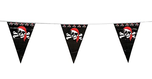 Pirate Banner - Pirate Pennant - 100 ft Jolly Roger Flag - 1 Piece - Pirate Party Decorations - Pirate Decor - Pirate Birthday Party Decorations - Skull Party - Pennants - Hanging Décor