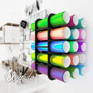 Vinyl Storage Holder Wenida Multiple Holes Large Capacity Acrylic Vinyl Rolls Organizer Tower Rack with Installation Tools for Craft Room