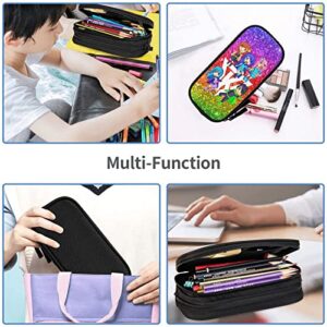 The Krew Its-Funneh Protagonists Poster Large Capacity Double Layer Pencil Case Pen Box with Zipper, Makeup Bag Marker Case Desktop Organizer Pen Case for College Office Teens Boys Girls