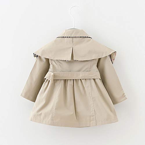 FullGood Toddler Girl Spring Autumn Windbreaker Jacket Trench Coat Khaki-2 2-3 Years