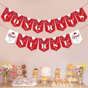 MZ.ogm Congrats Nurse Banner Congratulations Nurse Banner Nurse Graduation Decorations Nursing School Graduation Party Decorations RN Graduation Party Decorations