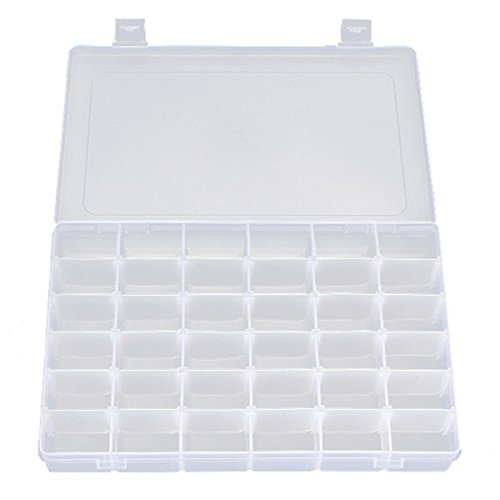 36 Grids Plastic Adjustable Earrings Jewelry Bead Box Holder Organizer Storage Container Case,Clear