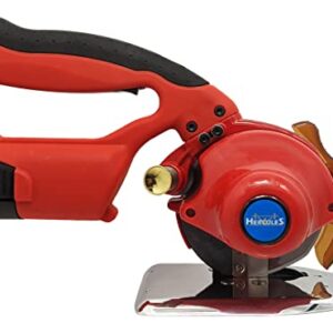 Hercules RK-BAT-100 5-Speed Cordless Electric Rotary Cutter for Cloth, Leather, Natural and Synthetic Fabrics – 4 Inch Single & Multi-Layer Round Knife Cutting Machine