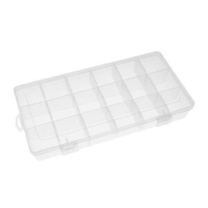 uhzbtec 18 grids storage containers/jewelry organizer box with removable dividers for bead organizer (free letter stickers)