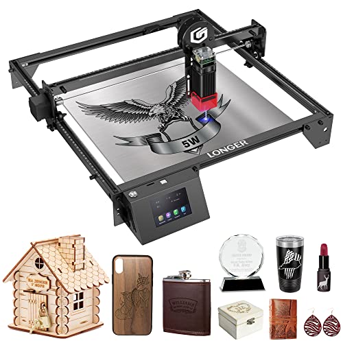 Official Longer RAY5 Laser Engraver, 5W Optical Output Power Laser cutter with 3.5" TouchScreen, 40W DIY Laser Engraving Machine, Laser Cutter and Engraver Machine for Wood and Metal, Acrylic, Leather