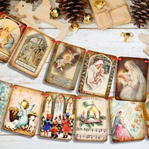 Holy Nativity Christmas Banner Decorations Vintage Manger Scene Religious Christmas Banner Indoor for New Year Holiday Party Supplies