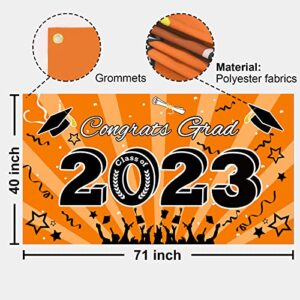 Bunny Chorus Graduation Banner, Class of 2023, Extra Large 71" x 40" Orange Graduation Photo Backdrop, Congrats Grad Banner for Outdoor Indoor Party Supplies