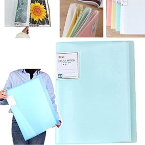 a3 40 pags diamond painting storage book,clear pockets art plastic sleeves protectors,large portfolio folder,art portfolio painting storage book for diamond painting presentation book. (a-blue)