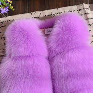 Toddler Baby Girls Faux Vest Winter Warm Coat Jacket Cute Thick Clothes Fuzzy Coat Girls