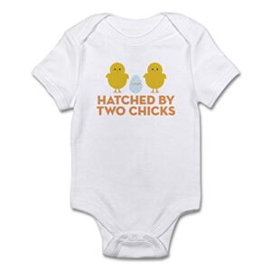 cafepress hatched by two chicks infant bodysuit cute infant bodysuit baby romper cloud white