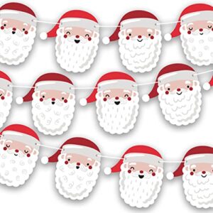 the heritage press 10ft santa claus banner double sided christmas home decoration party bunting pack – santa claus hanging garland – 10ft long – 16 flags
