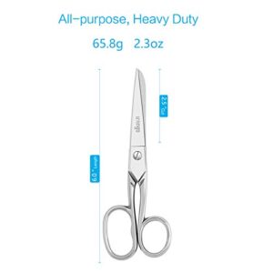 LIVINGO 6'' Professional Forged Fabric Scissors, Precision Tailor Small Scissors Heavy Duty, Sharp Stainless steel Sewing Shears for Crafting Supplies