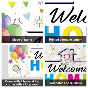 GRESATEK Welcome Home Backdrop Banner, Welcome Home Banner Background Photo Booth Decorations for Homecoming Family Returning Party Supplies